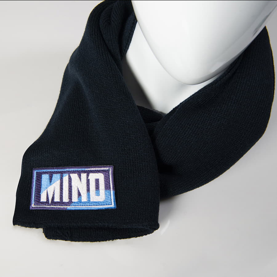 Шарф вязаный  двойной»WIND SCARF»_серый