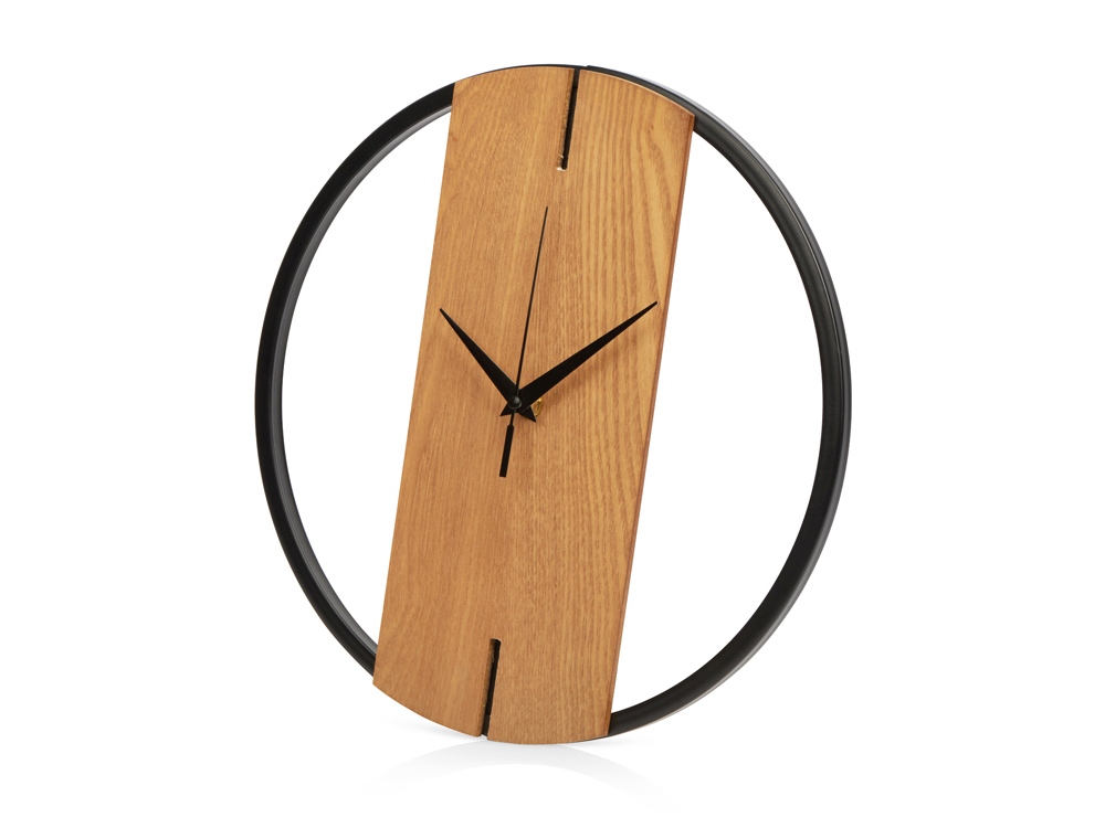 Деревянные часы с металлическим ободом, диаметр 30 см, Time Wheel