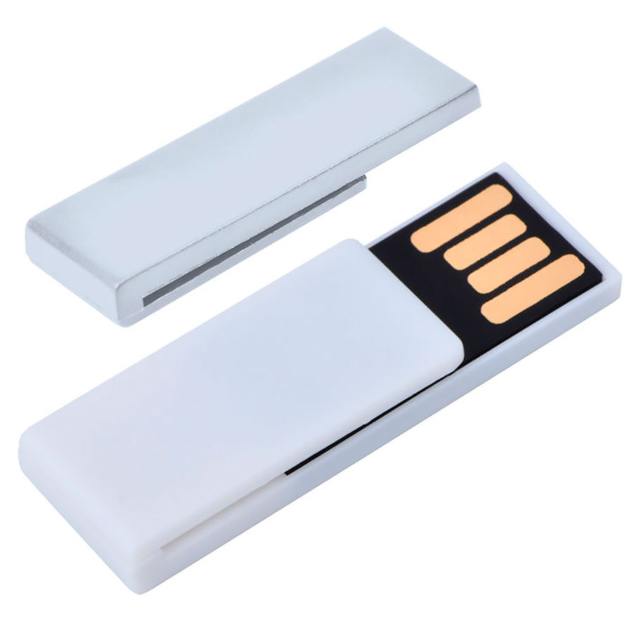 USB flash-карта»Clip» (8Гб), белая, 3, 8х1, 2х0, 5см