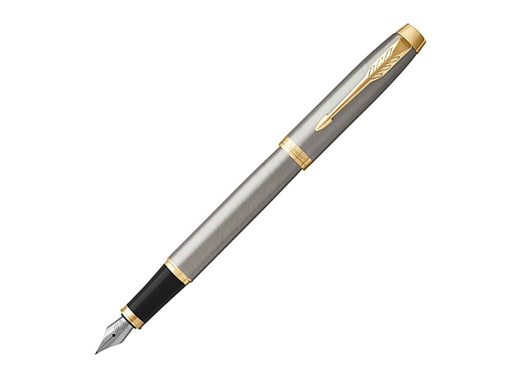 Перьевая ручка Parker IM Metal Brushed Metal GT, перо: F