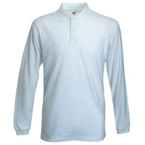 Поло»Long Sleeve Polo», белый_L, 100% х/б