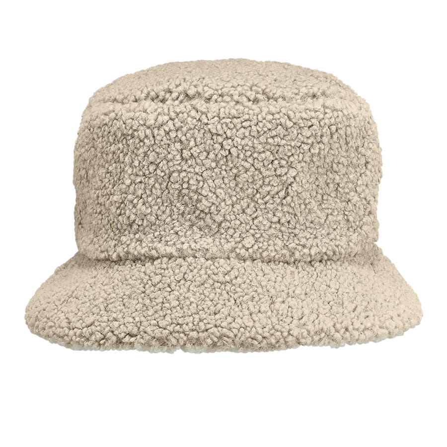 Панама женская BUCKET 2IN1, т.сер./бежевый, M/L, 100% полиэстер; подкл шерпа 100% полиэстер