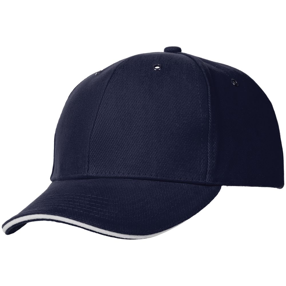 темно-синяя с белым кантом