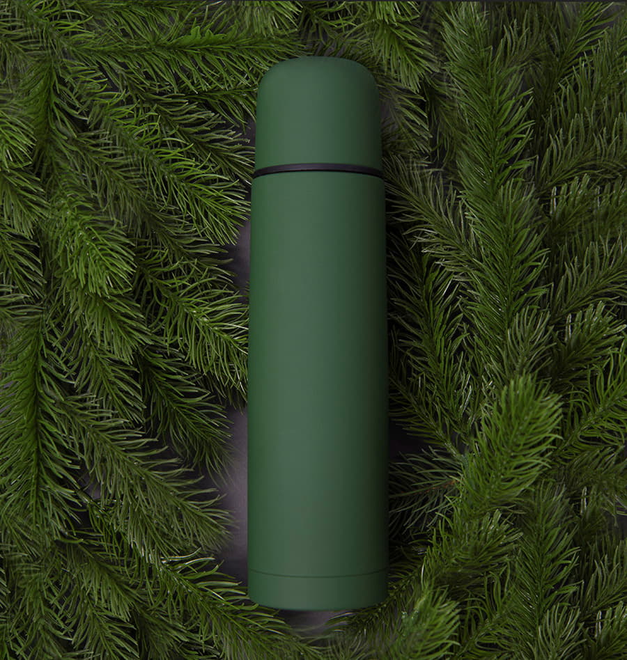 Термос SOFT, 500 мл; зеленый; нержавеющая сталь с прорезиненным покрытием