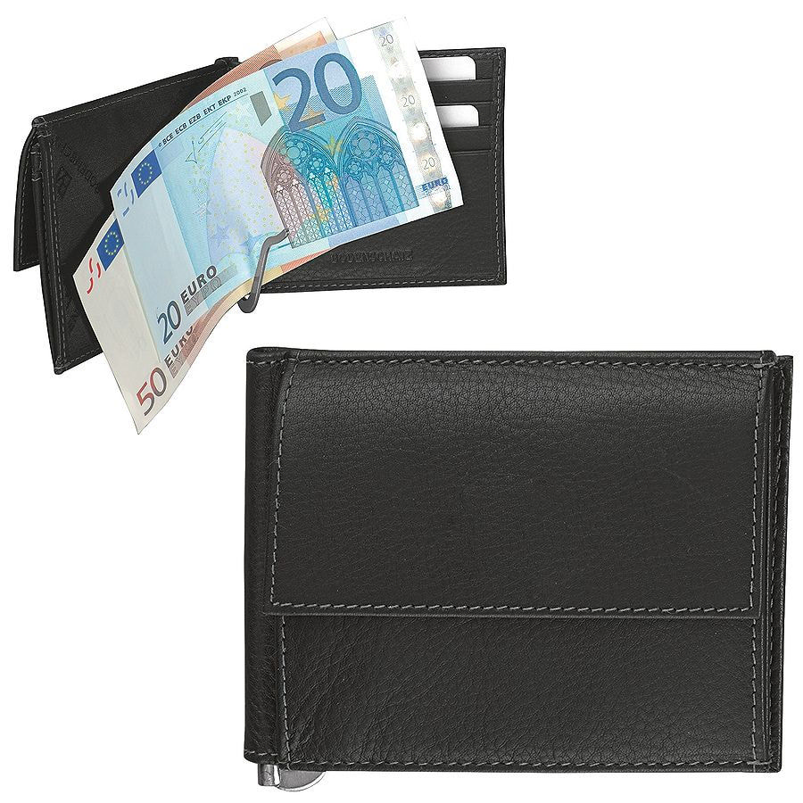 Портмоне с клипом для купюр  "Арко", 11 x 1 x 8,5 см, кожа, тиснение 