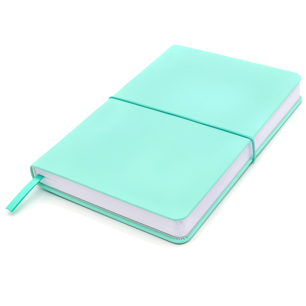 Блокнот A5"Veles" с карманом, бирюзовый