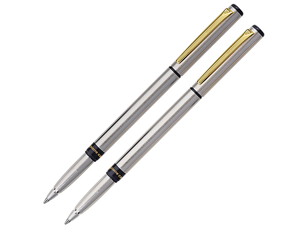 Набор Pierre Cardin PEN&PEN: ручка шариковая + роллер. Цвет — серебристый. Упаковка Е.