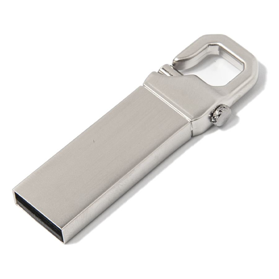 USB flash-карта CARABINE (8Гб), серебристая, 4, 8х1, 5х0, 5 см