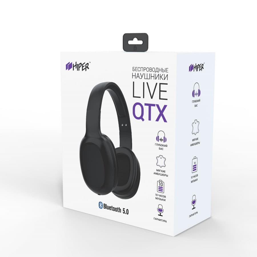 Наушники головные беспроводные Hiper LIVE QTX