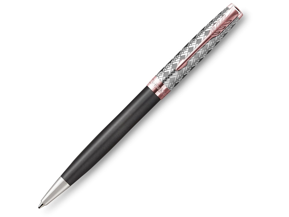 Шариковая ручка Parker Sonnet Premium Metal & Grey Lacquer PGT, стержень: M, цвет чернил: black