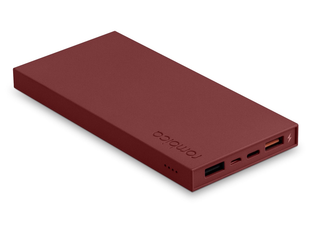 Внешний аккумулятор Rombica NEO ARIA Claret, 10000 мАч, Soft-touch, PD, QCharge, Type-C