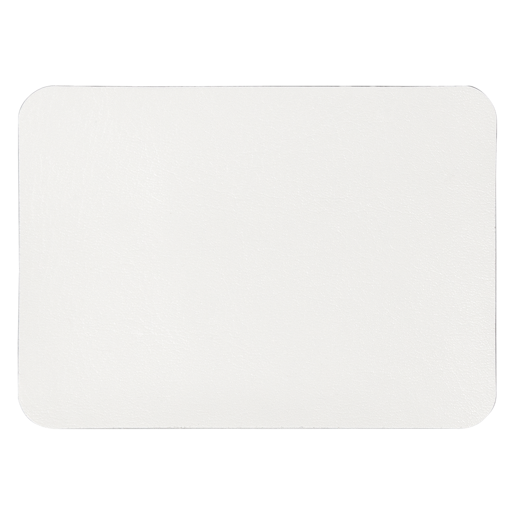 Шеврон Rectangle Cowhide размер 50*70 мм, белый, со скругленными углами