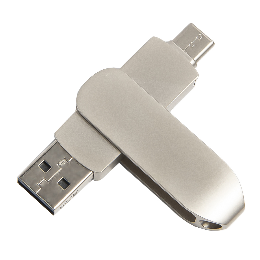 USB flash-карта CIRCLE OTG Type-C (8Гб), серебристая, 6, 5х1, 5х0, 82 см