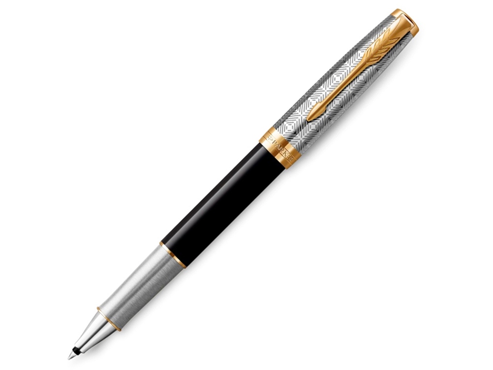 Ручка-роллер Parker Sonnet Premium Refresh BLACK GT, стержень: F, цвет чернил: black