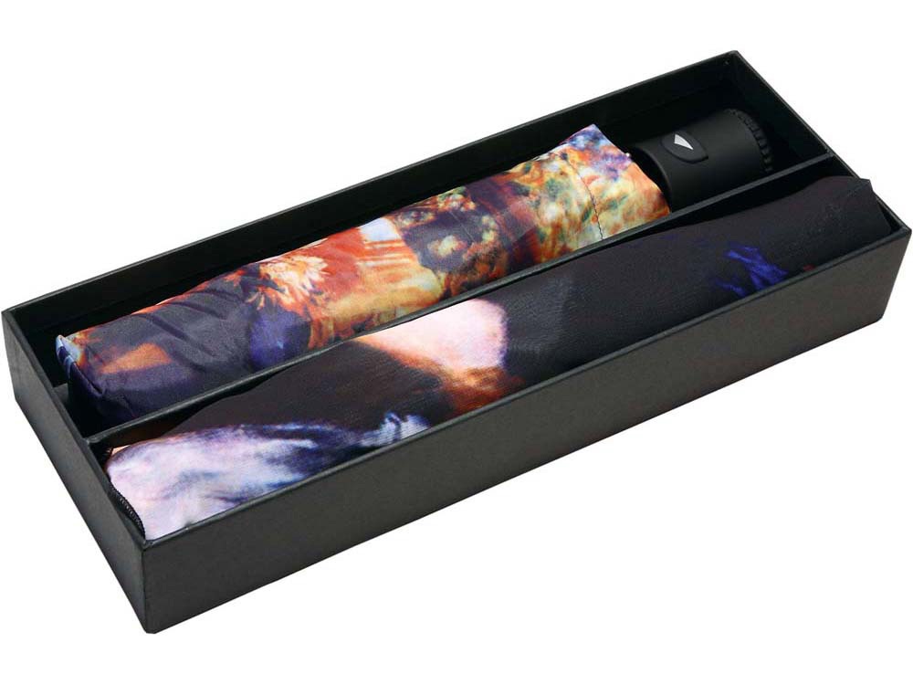 Набор: платок, складной зонт Ренуар. Терраса, синий/желтый