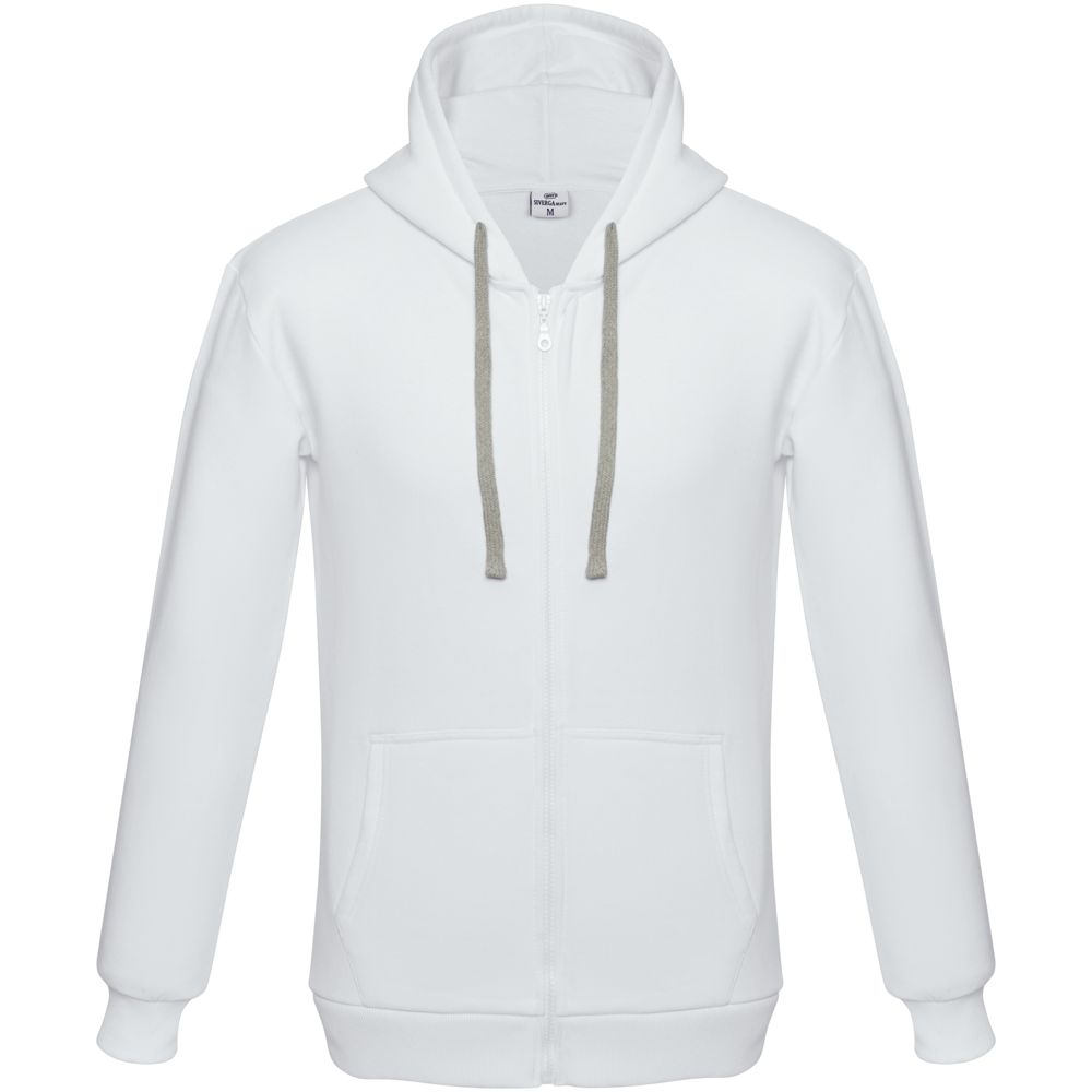 Толстовка на молнии с капюшоном Unit Siverga Heavy, белая