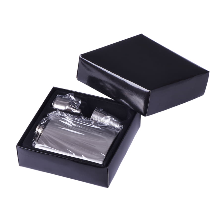 Набор: фляжка, 4 стопки, воронка; 17,8х15х4,5 см; 235 мл; металл; лазерная гравировка