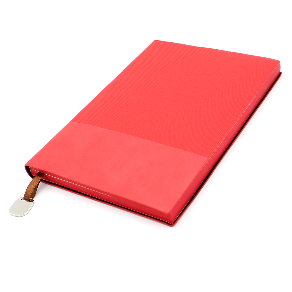 Блокнот A5"Shell" c металлической биркой, красный