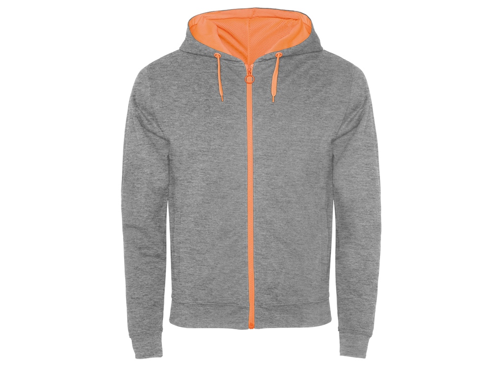 серый меланж, неоновый оранжевый