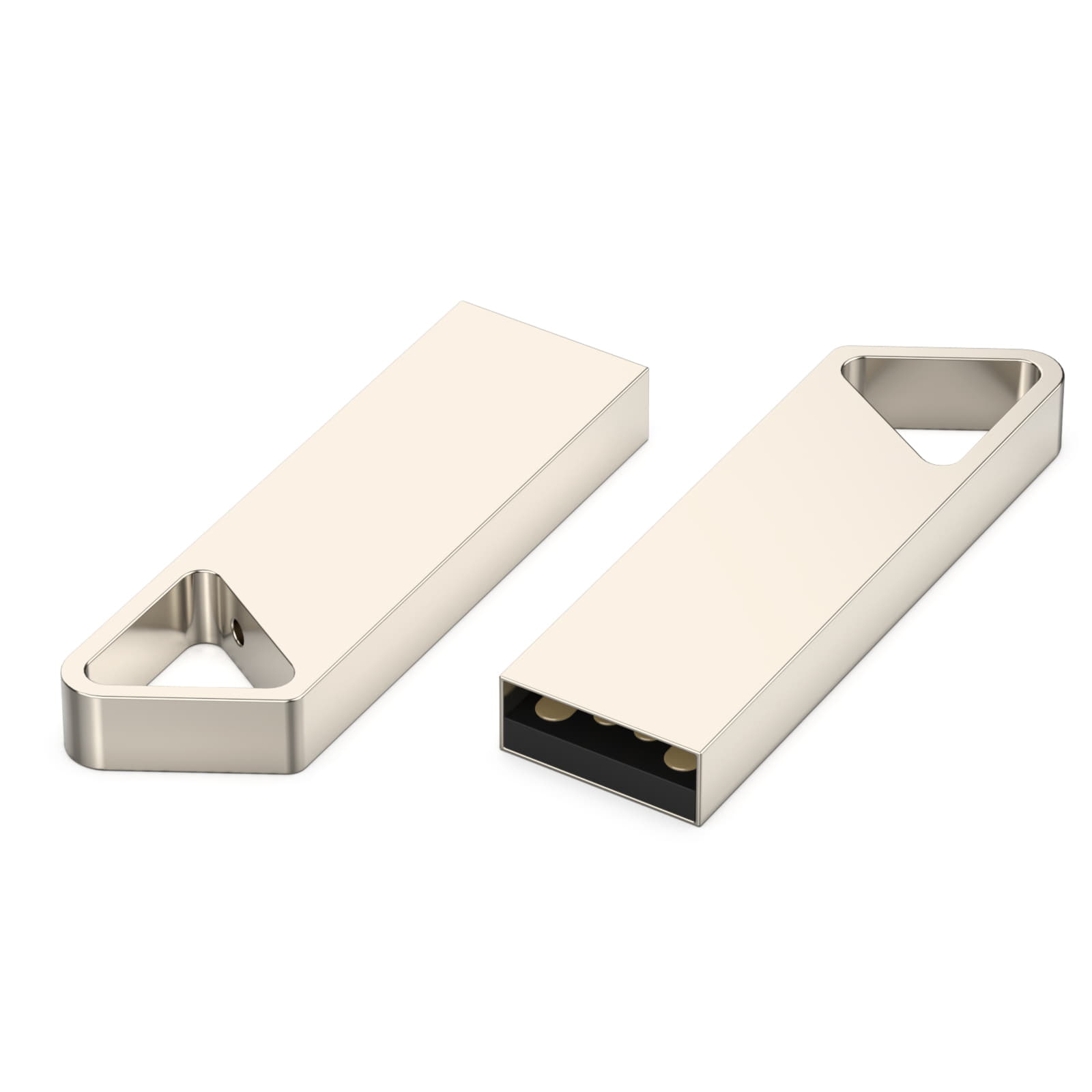 USB flash-карта SPLIT (16Гб), серебристая, 3, 6х1, 2х0, 5 см