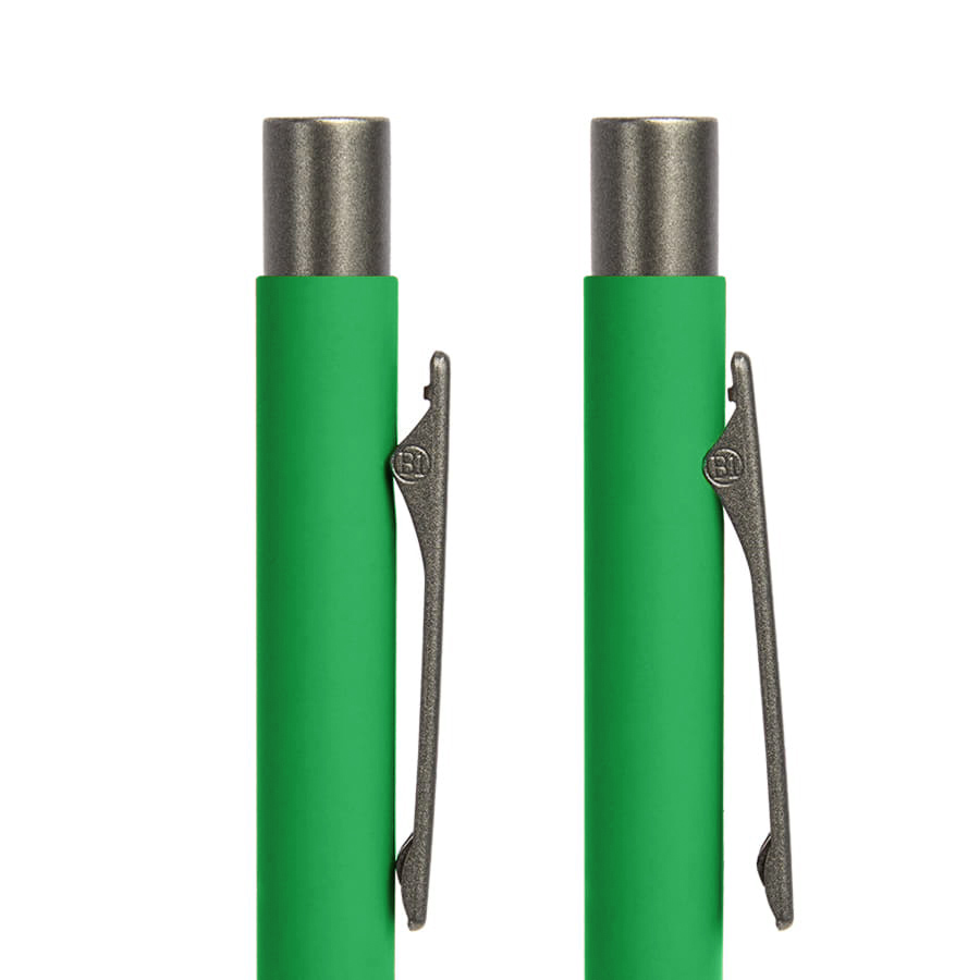 Ручка шариковая FACTOR, зеленый/темно-серый, металл, пластик, софт-покрытие