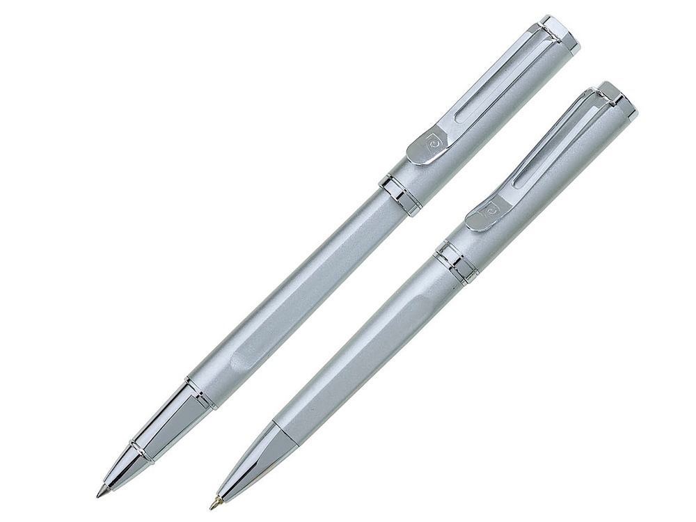 Набор Pierre Cardin PEN&PEN: ручка шариковая + роллер. Цвет — серебристый. Упаковка Е.