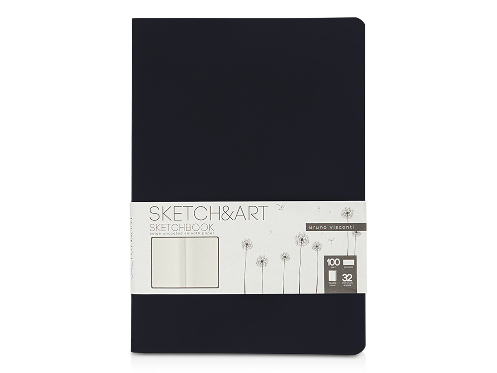 Скетчбук Sketch & Art в мягком переплете 147х210 мм, 32 л. бежевой бумаги 100 г/м2