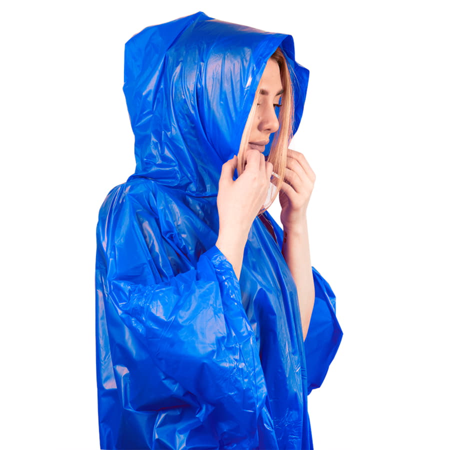 Дождевик"AntiRain"; синий; универсальный размер (в сложенном виде 24х17,5 см.); ПВХ