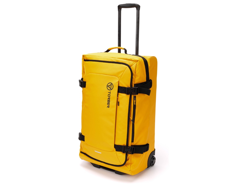 Сумка на колесах TORBER Mobi, желтый, полиэстер 900D с PU покрытием, 70 х 41 х 28, 5 см