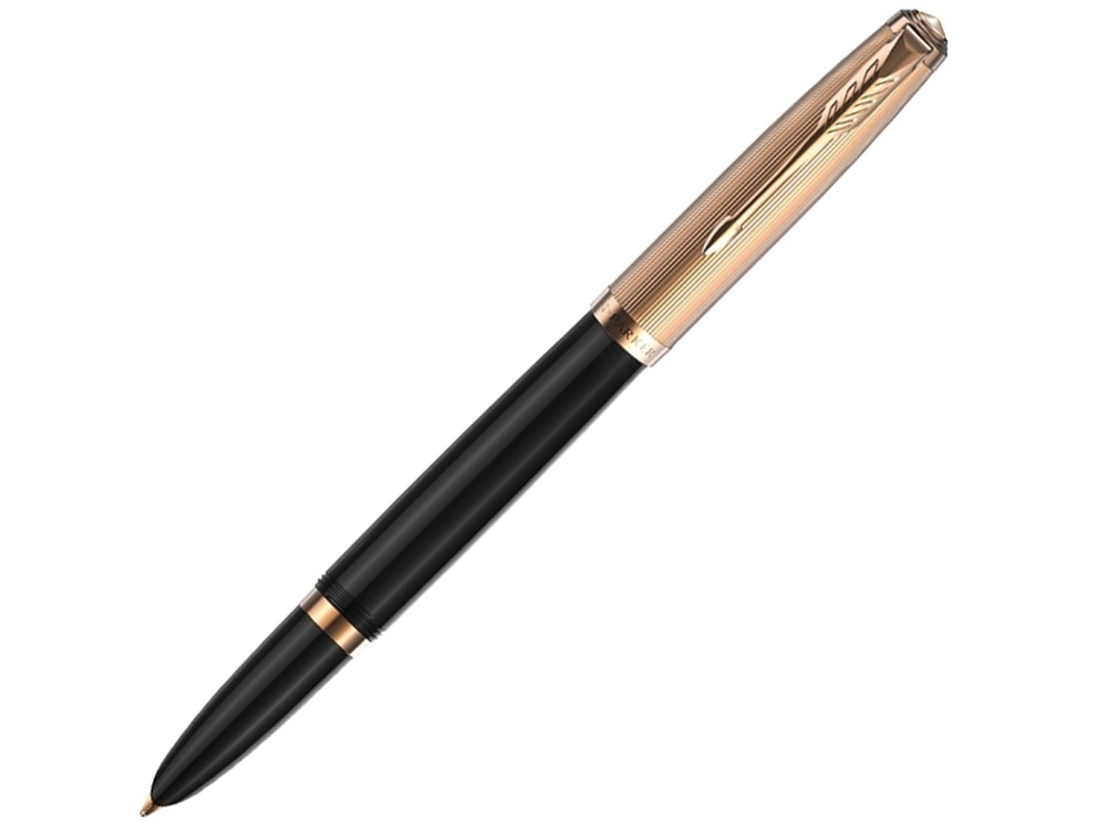 Перьевая ручка Parker 51 DELUXE BLACK GT, перо: F, цвет чернил: black
