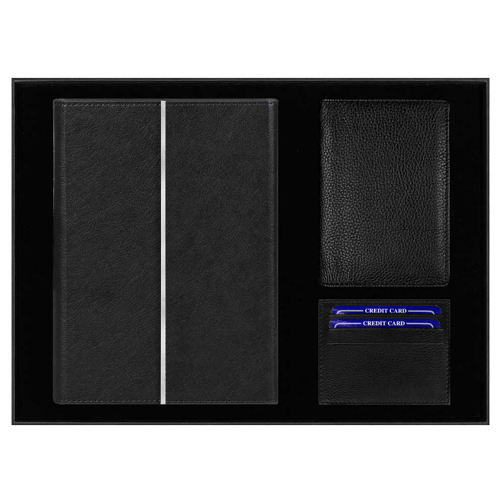 Набор подарочный Solution Prestige Trio (Ежедневник в суперобложке Country Galaxy Mocco, обложка для автодокументов Leather Sun, футляр для кредитных 