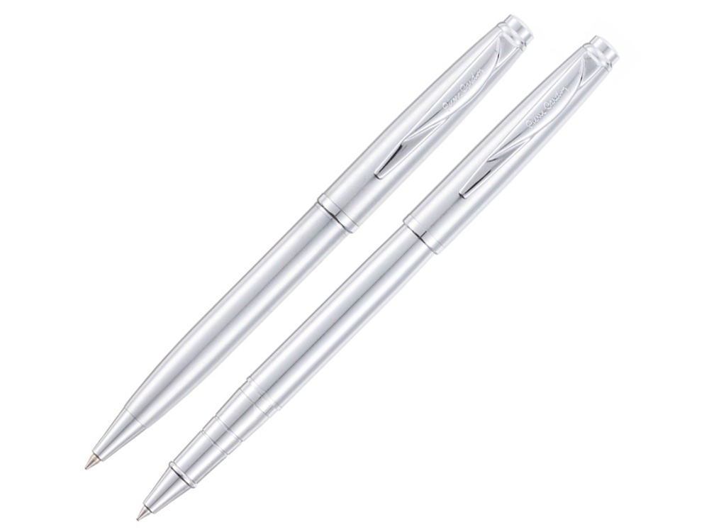 Набор Pierre Cardin PEN&PEN: ручка шариковая + роллер. Цвет — стальной. Упаковка Е.