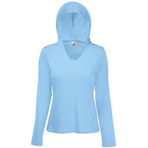 Футболка»Lady-Fit Lightweight Hooded T», небесно-голубой_XS, 100% х/б