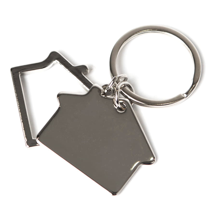 Брелок "Домики"; 3х2,5х0,2 см; металл