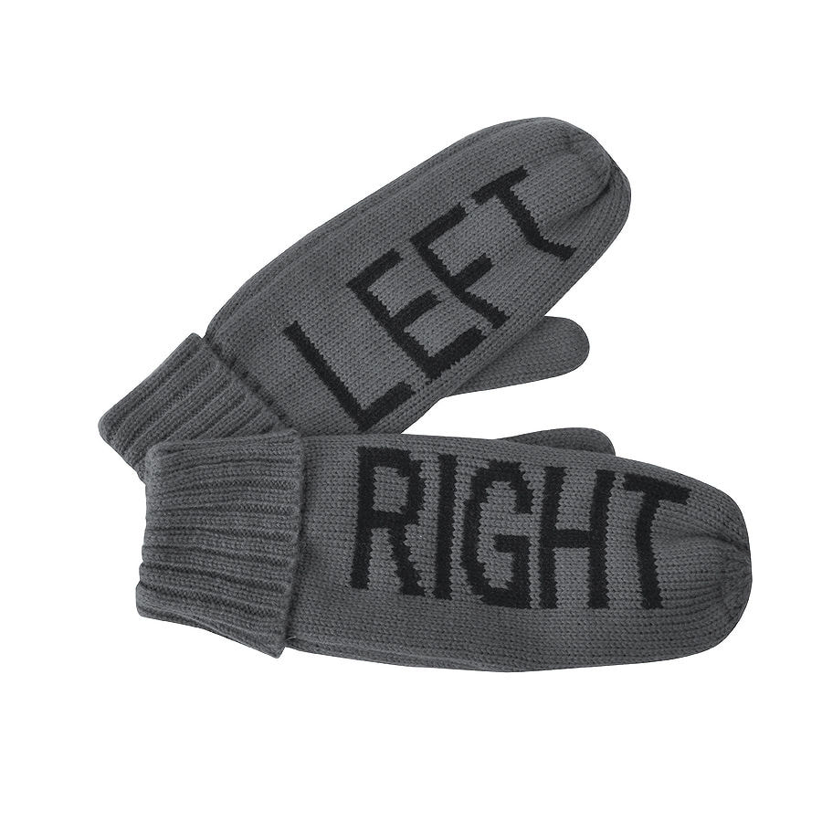 Варежки»LEFT&RIGHT», серый, L, акрил/флис внутри