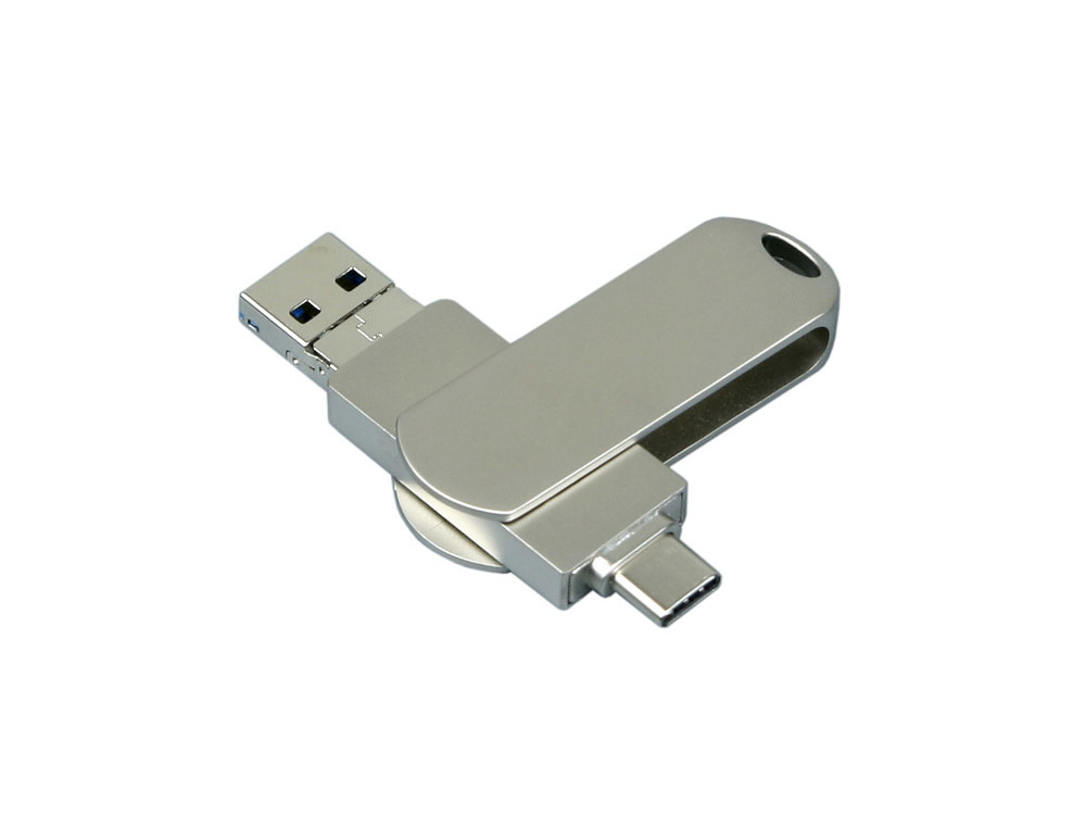 Металлическая флешка для айфона 3 в 1 (i-flash_TYPEC_3_in_1.32.S, I= 32 Гб USB 3.0