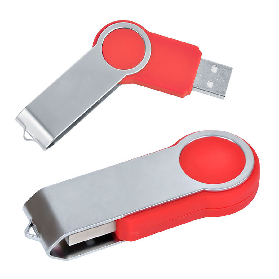 USB flash-карта»Swing» (8Гб), красная, 6х2, 3х1см, металл