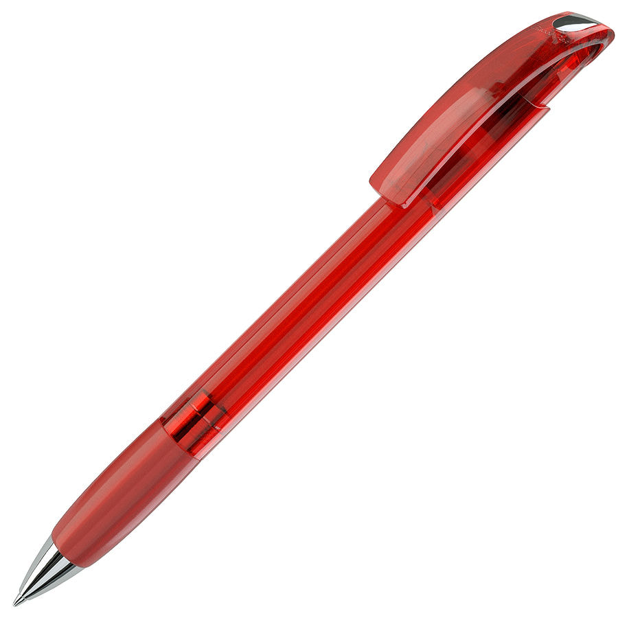 NOVE LX, ручка шариковая с грипом, прозрачный красный/хром