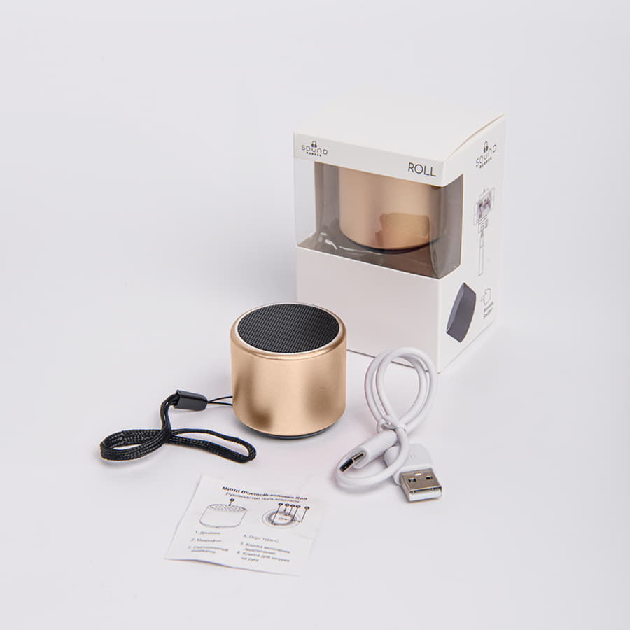 Портативная mini Bluetooth-колонка Sound Burger"Roll" золото