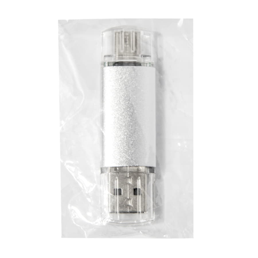 USB flash-карта ASSORTI OTG Type-C (16Гб), серебристая, 6, 3х1, 7х0, 8 см