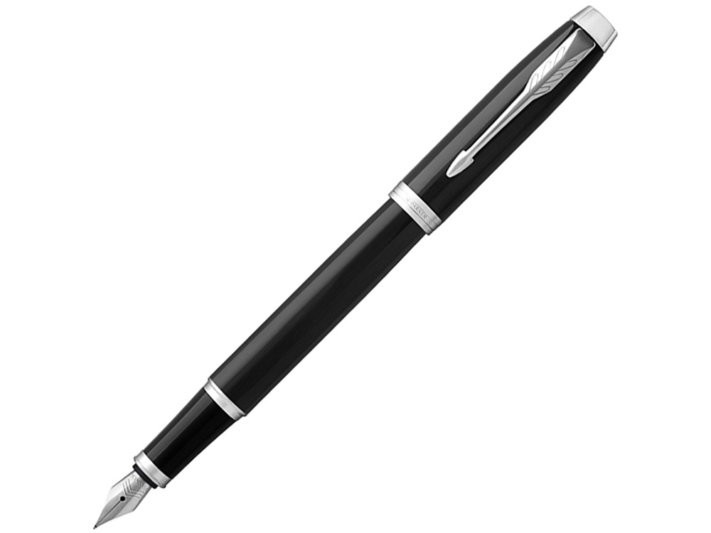 Перьевая ручка Parker IM Metal Black CT (глянцевый черный лак), перо: F, цвет чернил: blue