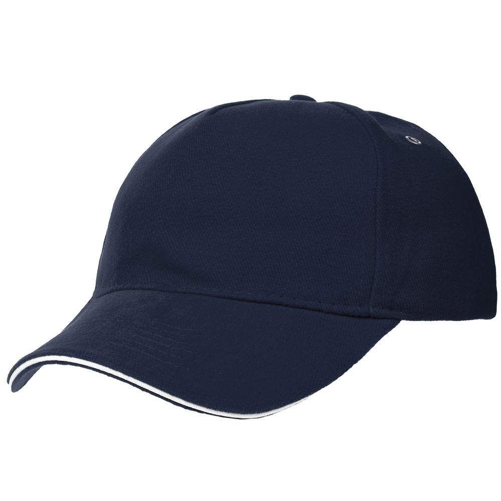 темно-синяя с белым кантом