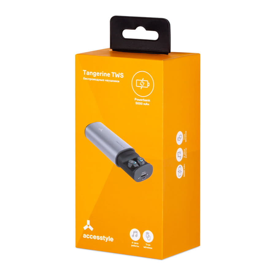 Беспроводные наушники с пауэрбанком 5000 мАч ACCESSTYLE TANGERINE TWS