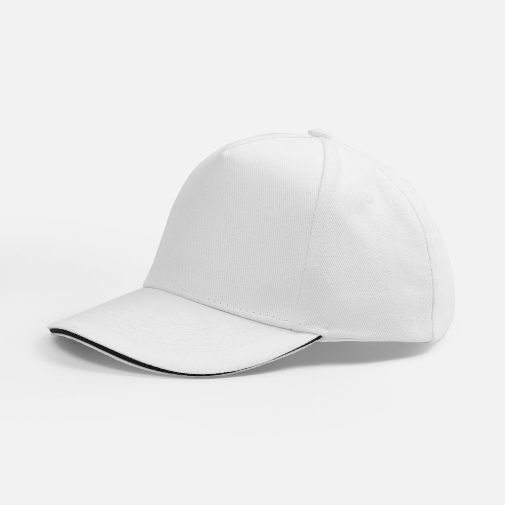 белая с темно-синим кантом