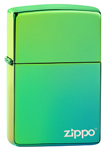 Зажигалка ZIPPO Classic с покрытием High Polish Teal, латунь/сталь, зелёная, глянцевая, 38x13x57 мм