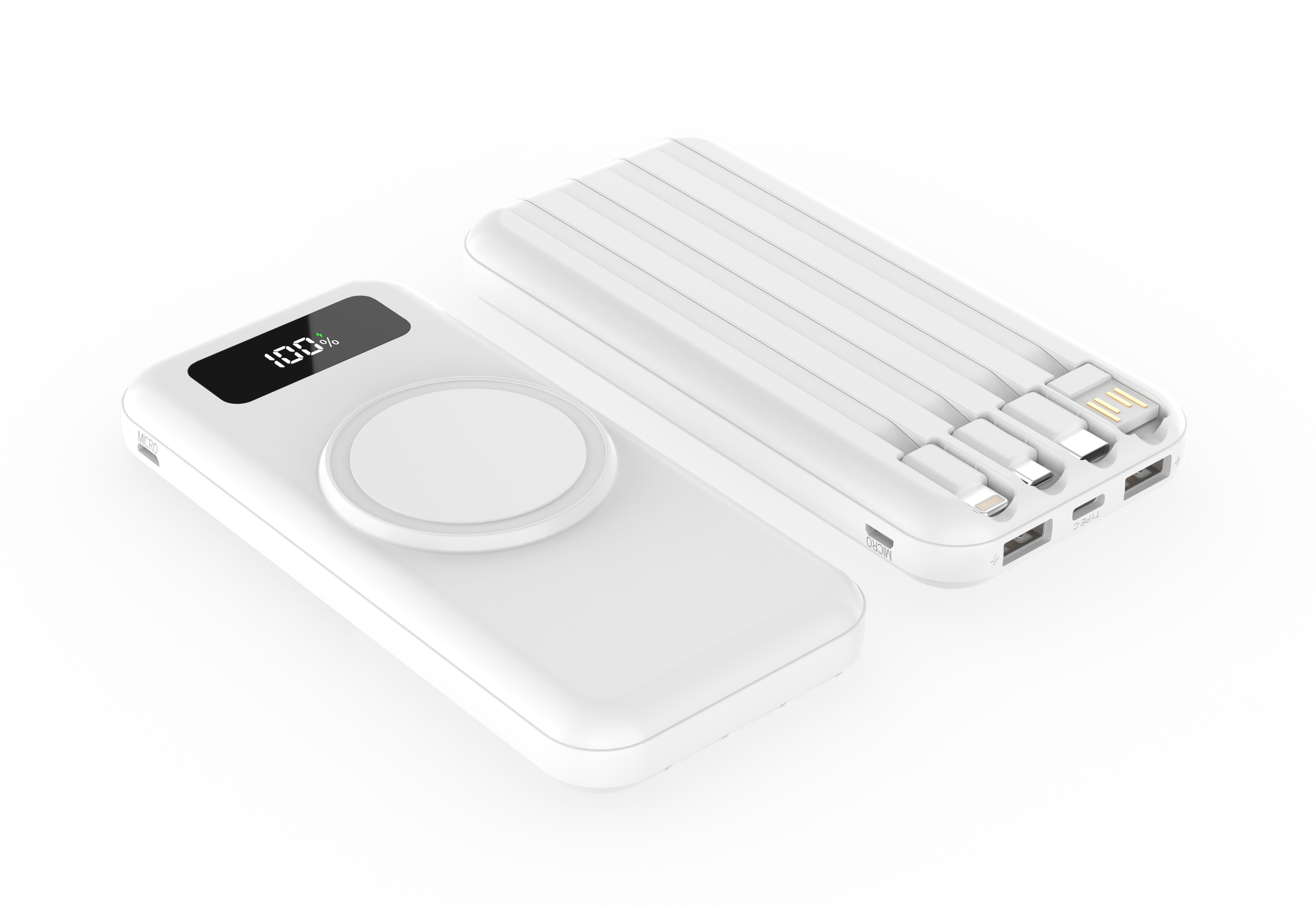 Внешний аккумулятор Authority с беспроводной зарядкой, 10000 Mah, белый_белый