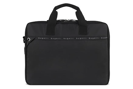 Портфель мужской BUGATTI Blanc Delight, чёрный, нейлон RPET600D/тарпаулин/полиэстер, 40х10х29 см