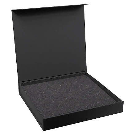 Подарочная коробка, размер 29,7*28,0*4,5 см, Solution Prestige Magnum Fabrique с магнитным клапаном под индивидуальную вырубку, черная, с поролоном