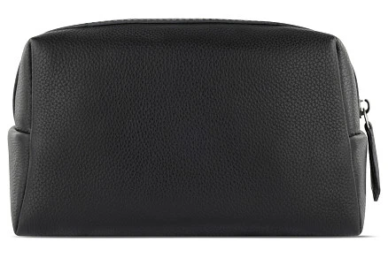 Косметичка BUGATTI Bella, чёрная, воловья кожа/полиэстер, 19х8,5х11 см