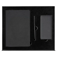 Набор подарочный Solution Prestige Trio (Ежедневник Flexy Latte Color А5, Внешний аккумулятор (powerbank) «WeCharge Velvet», ручка SAMURAI Requis ) в подарочный коробке, черный